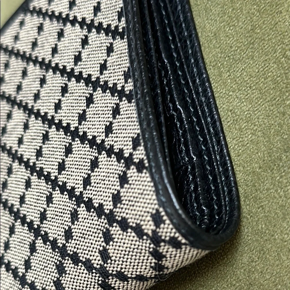 Gucci Unisex Diamanté Canvas and Leather Bifold Wallet